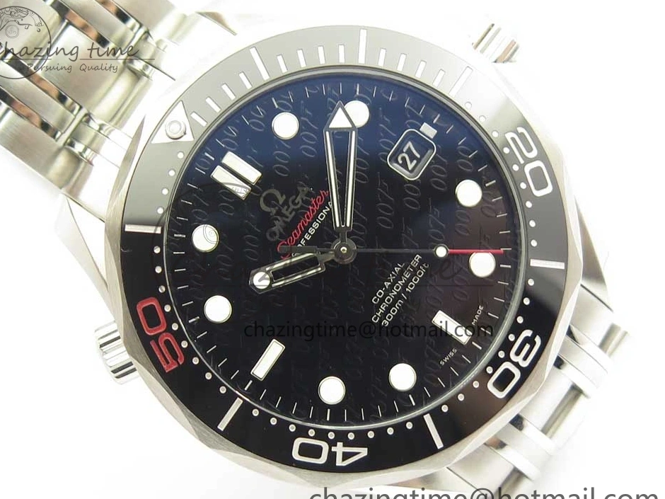 0206 Seamaster 300M Chronometer SS “007” Limited Edition OMF 1:1 Best Edition on SS Bracelet A2824 (Black Balance Wheel) V Seasonal 7952